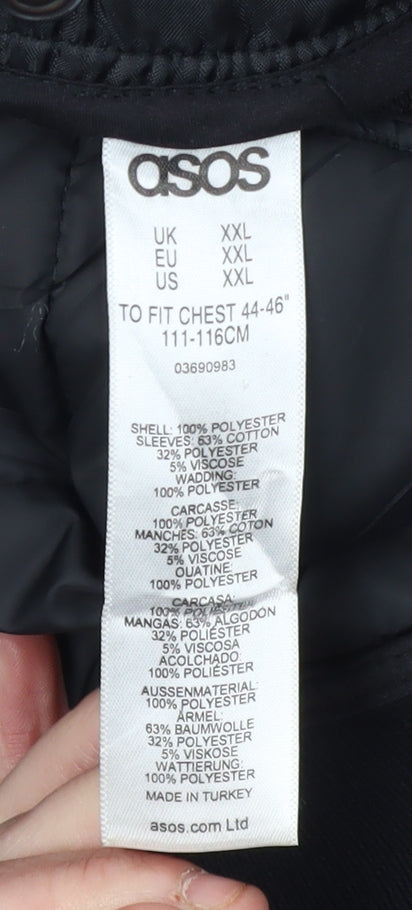 ASOS Men's Black 2XL Bomber Jacket