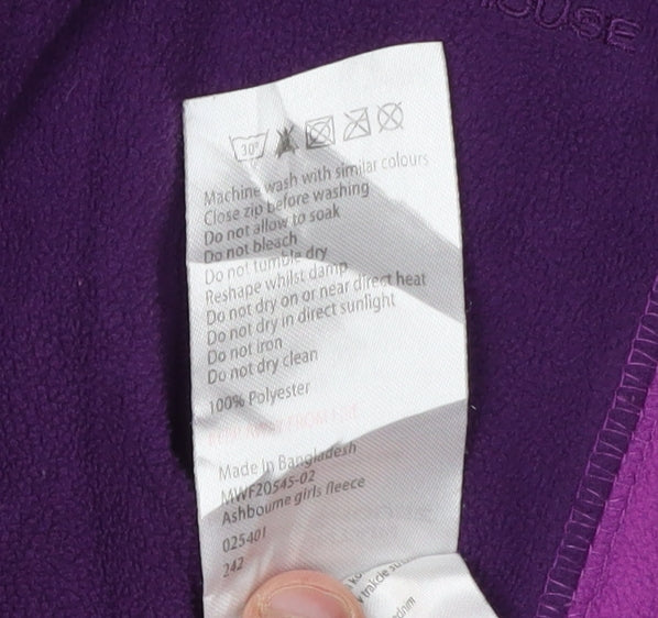 Mountain Warehouse Girls Purple Fleece 1/2 Zip Sweatshirt 7-8