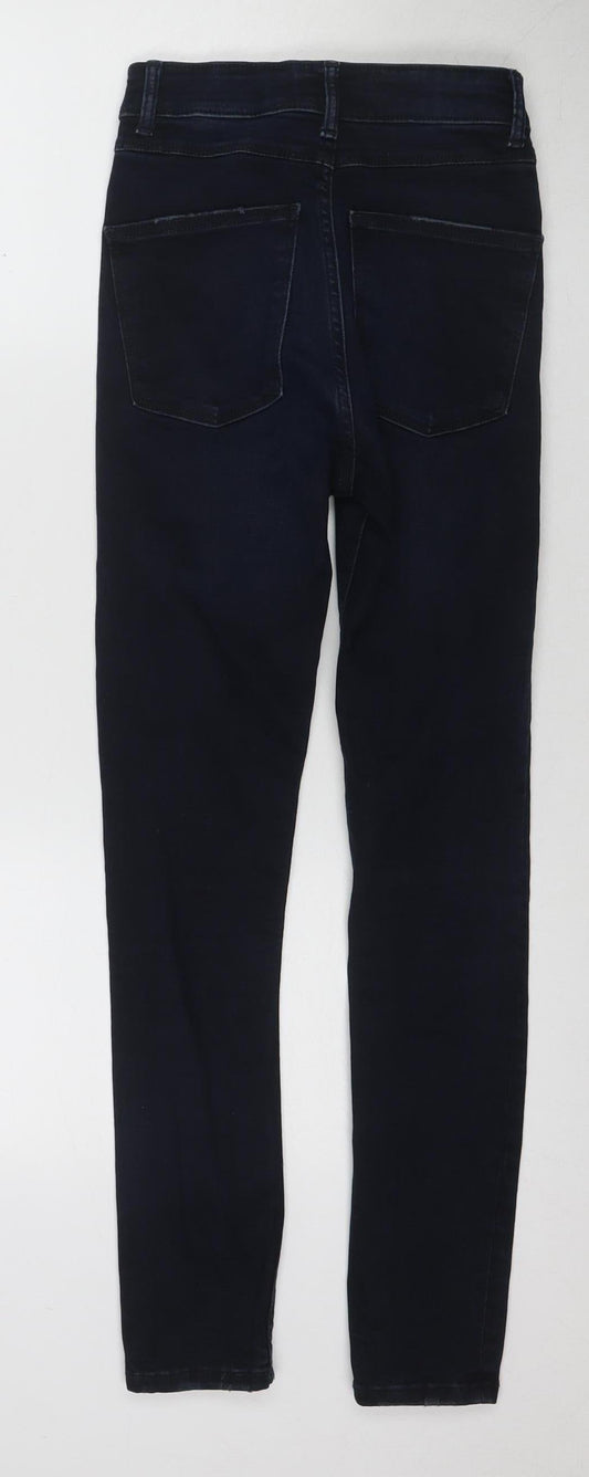 Zara Women's Skinny Jeans - Dark Blue, Size 6