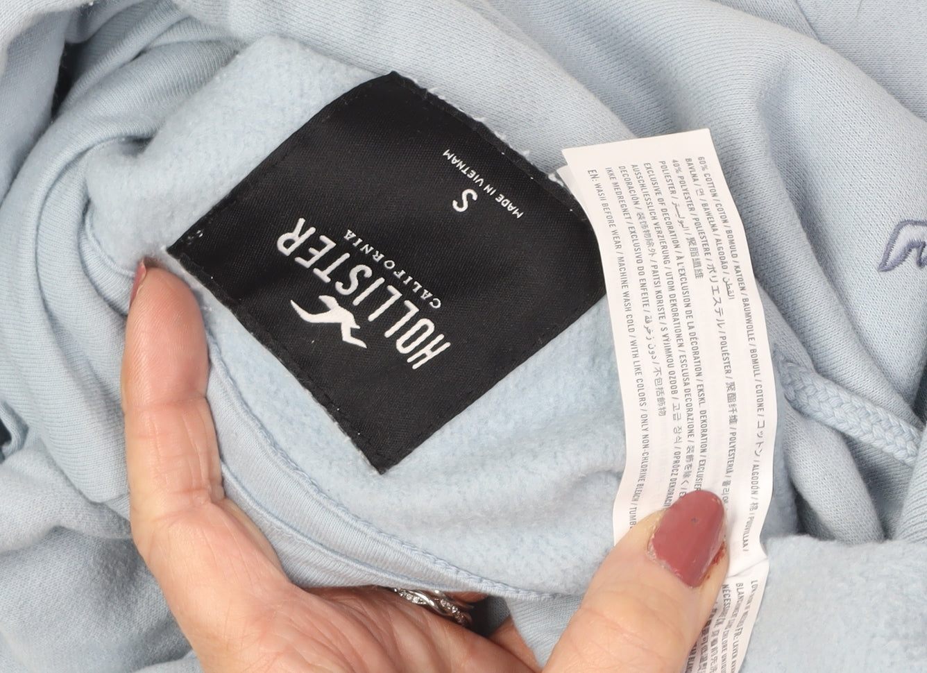 Hollister Women's Blue Hoodie S Pullover, Relaxed Casual Wear