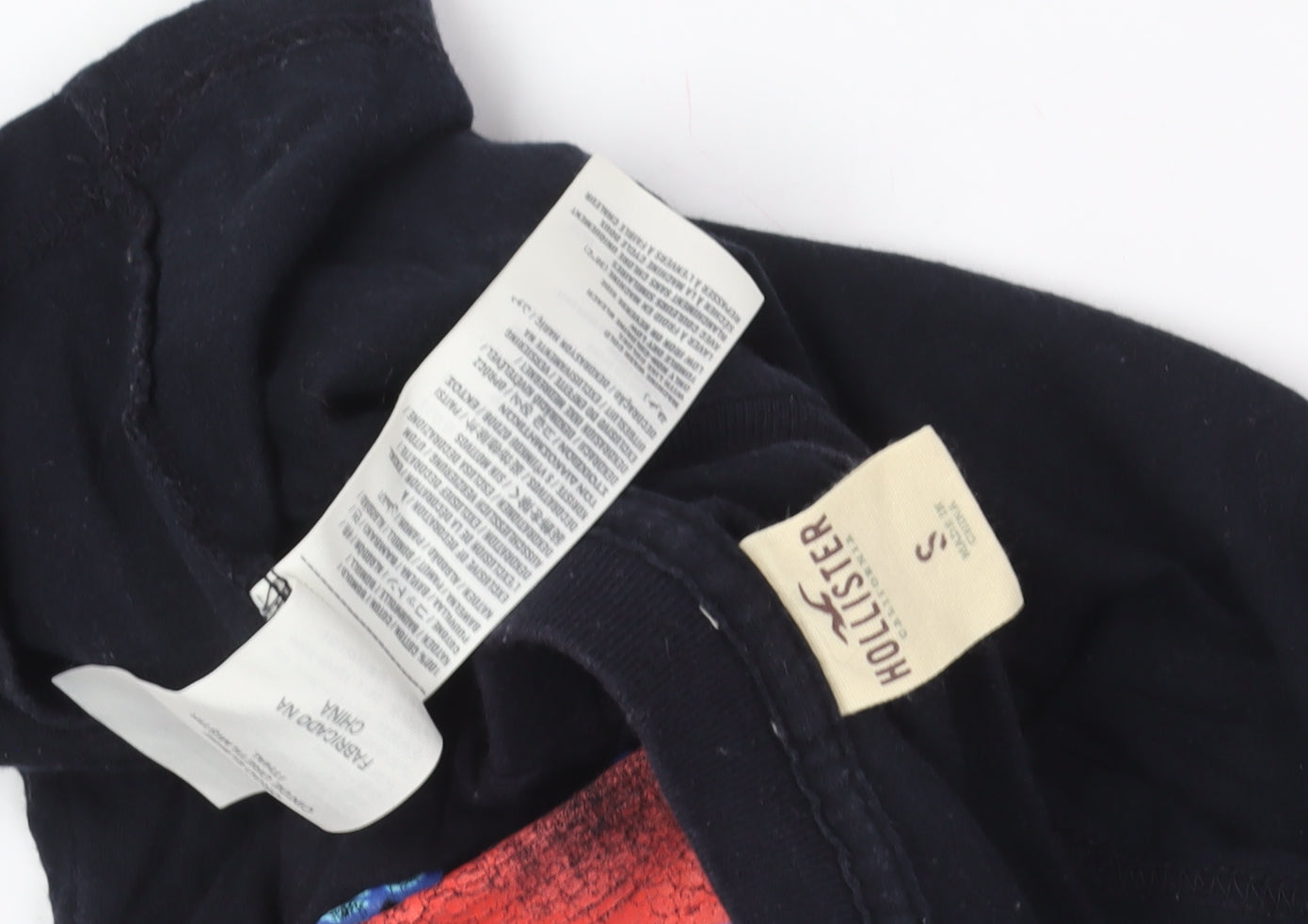 Unisex Adults UK Size S Hollister Black Basic T-Shirt