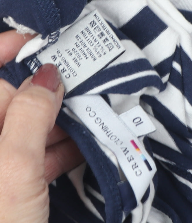 Crew Clothing Co. Women's Blue Striped Tank Top Size 10