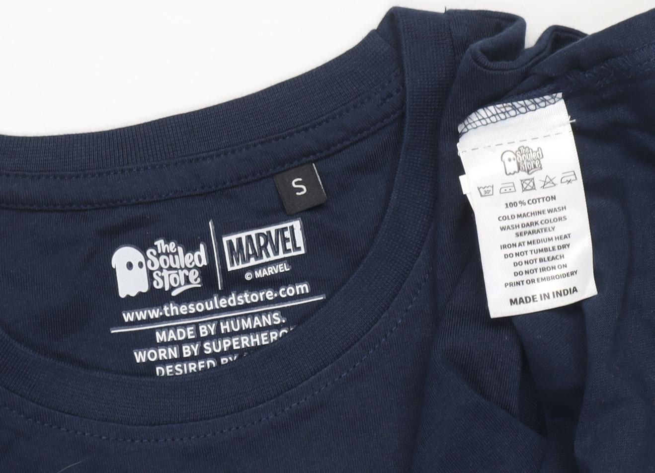The Souled Store Men's Blue Spider-Man Comic T-Shirt S