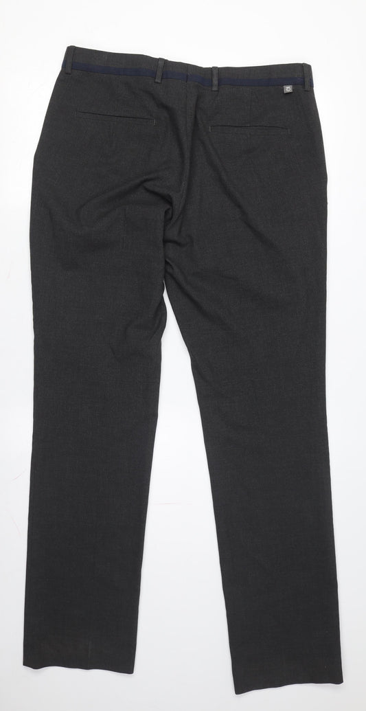 Peter Werth Men's Black Slim Fit Dress Trousers L