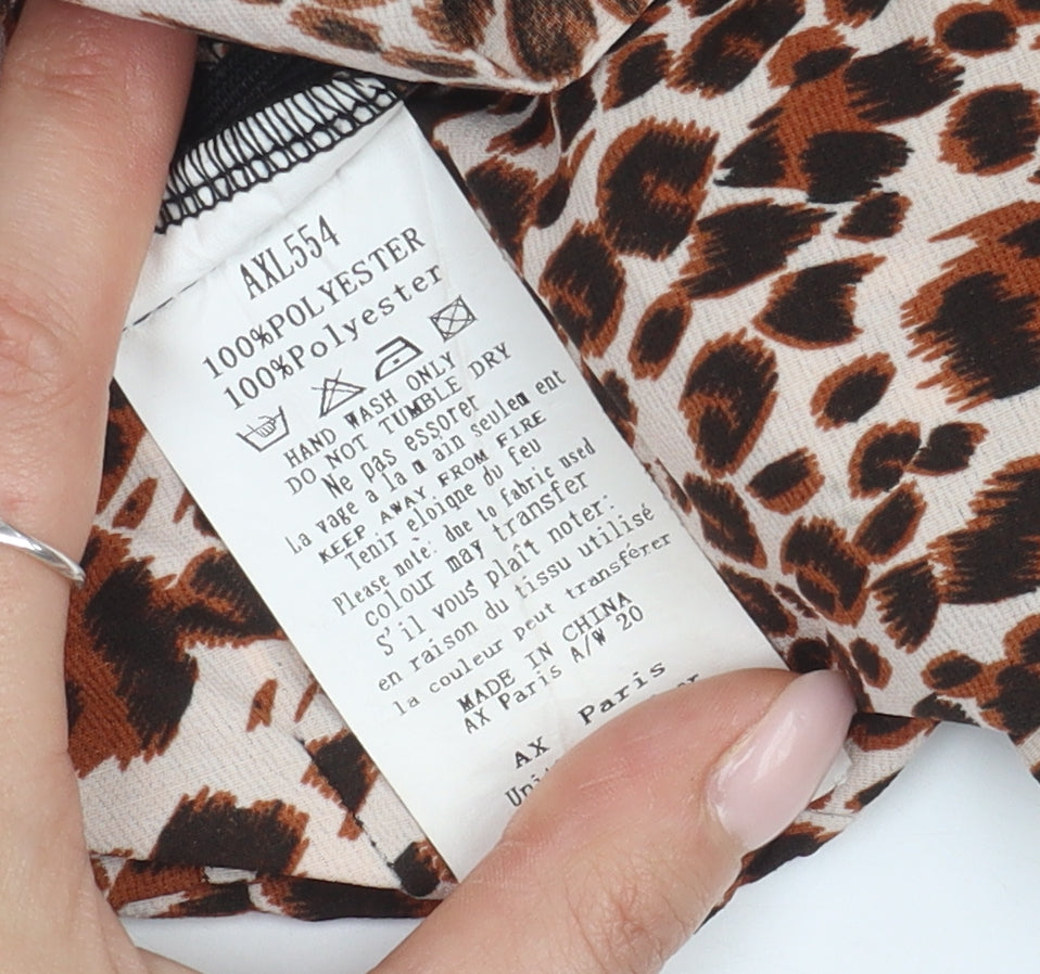 AX Paris Women's Multicoloured Animal Print Jumpsuit Size 12