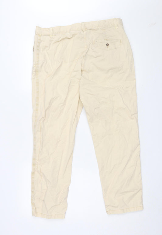 Womens UK Size 14 Marks and Spencer Regular Fit Chino Beige Trousers