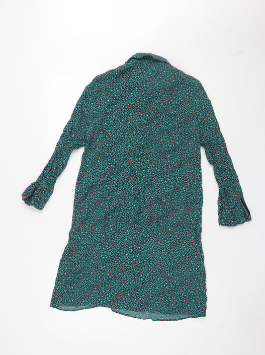 Zara Women's Green Polka Dot Shirt Dress, S