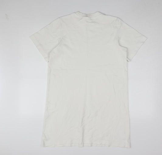 COS Women's White T-Shirt Dress Size 8 Short Sleeve