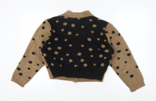 Womens UK Size S Topshop Brown Cardigan Jumper