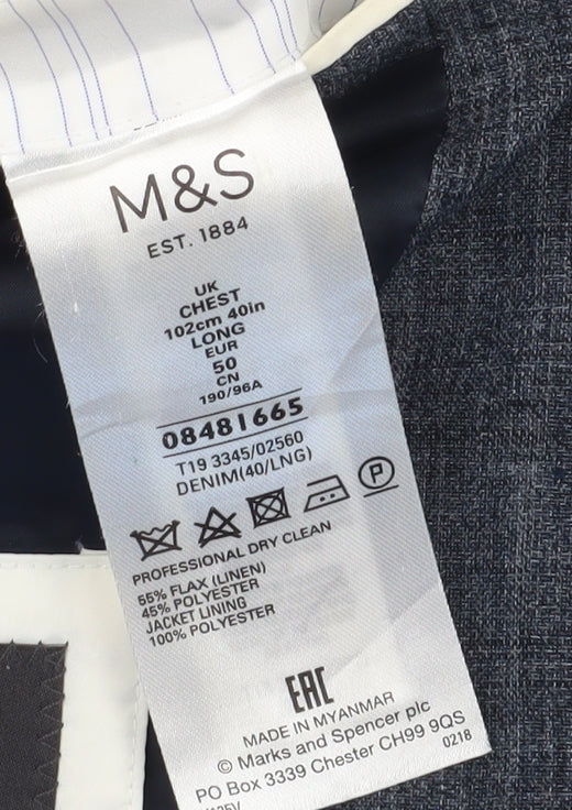 Mens UK Size 40 Marks and Spencer Regular Grey Suit Jacket