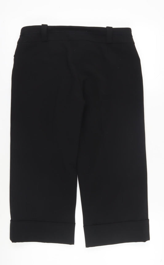 Womens UK Size 12 J. Taylor Regular Fit Capri Black Trousers
