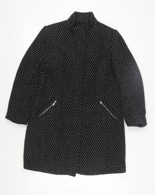 Womens UK Size 14 BHS Black Overcoat
