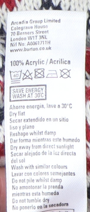 Burton Men's Ivory Fair Isle Crew Neck Jumper - Size L