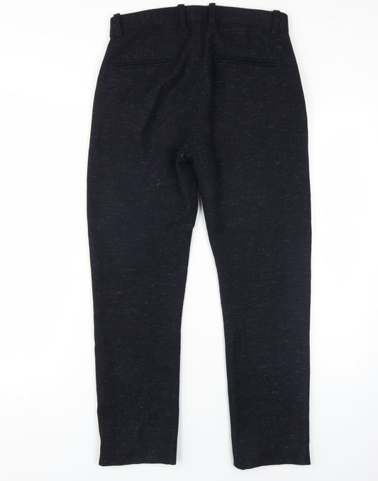 H&M Men's Black Regular Fit Wool Blend Dress Pants