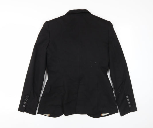 Zara Women's Black Blazer Size 12 Regular Notch Lapel