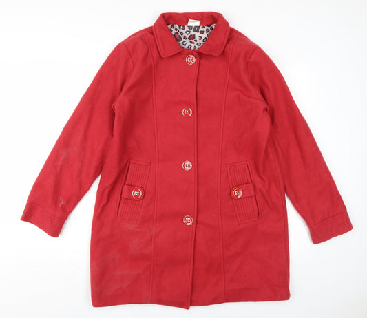 Additional front view of Anne De Lancay Women's Red Coat, size S