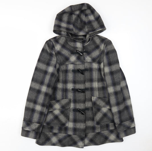 Womens UK Size 10 Dorothy Perkins Grey Duffle Coat