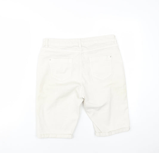 Dorothy Perkins Women's Ivory Bermuda Shorts Size 14