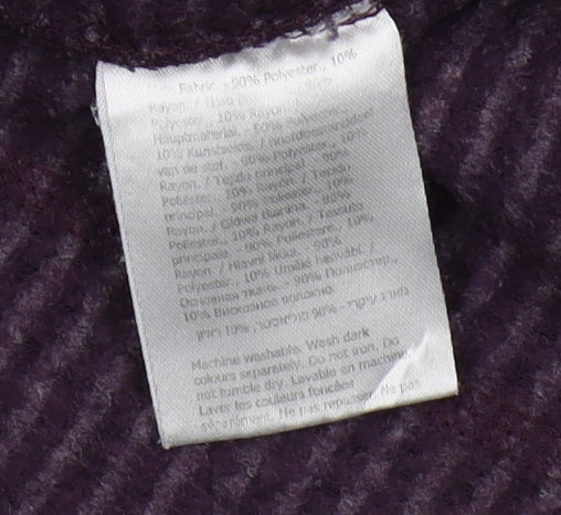 Regatta Women's Purple Striped 1/4 Zip Sweatshirt, Size 14