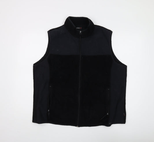 Additional front view of Active VIII unisex black fleece vest, size 18/20, lightweight