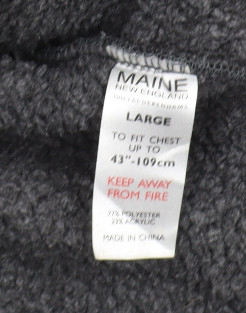 Mens UK Size L Maine New England Black Full Zip Sweatshirt