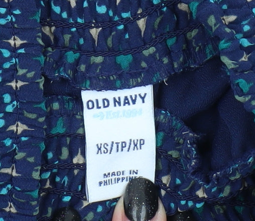 Old Navy Women's Blue Peasant Skirt XS Geometric Pattern