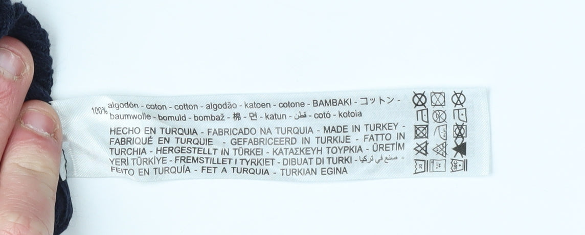 Zara Men's Blue Cotton Cable-Knit Pullover XL