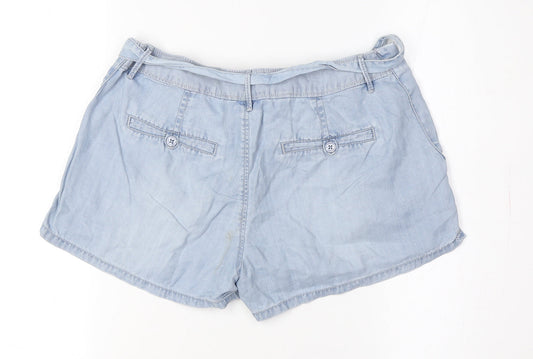Guess Women's Blue Pleated Chino Shorts Size 4