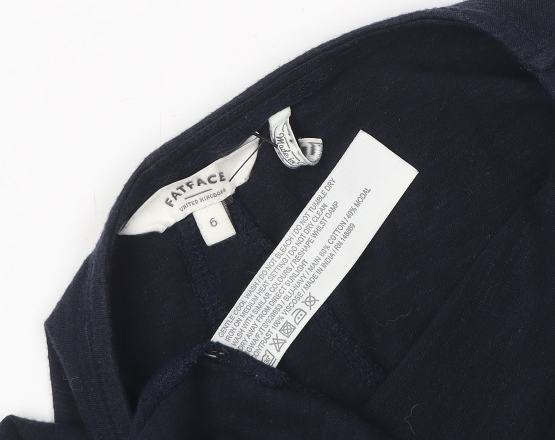 FatFace Women's Blue Boat Neck Long Sleeve Top