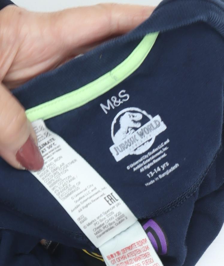 Marks and Spencer Boys Blue Jurassic World Pyjama Top 12-13 Years