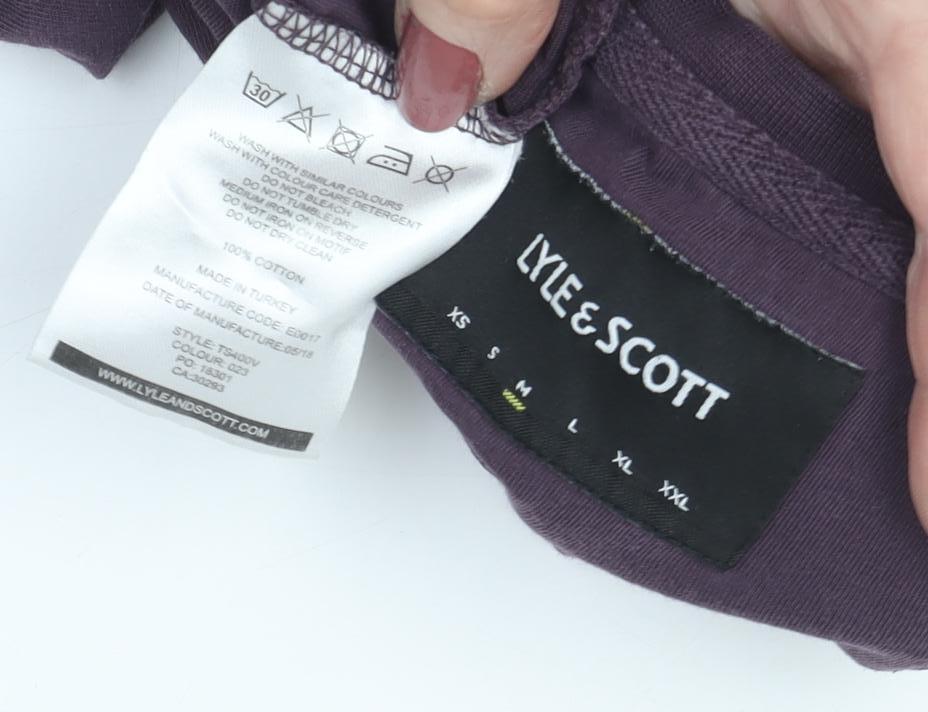 Lyle & Scott Men's M Purple Crew Neck T-Shirt