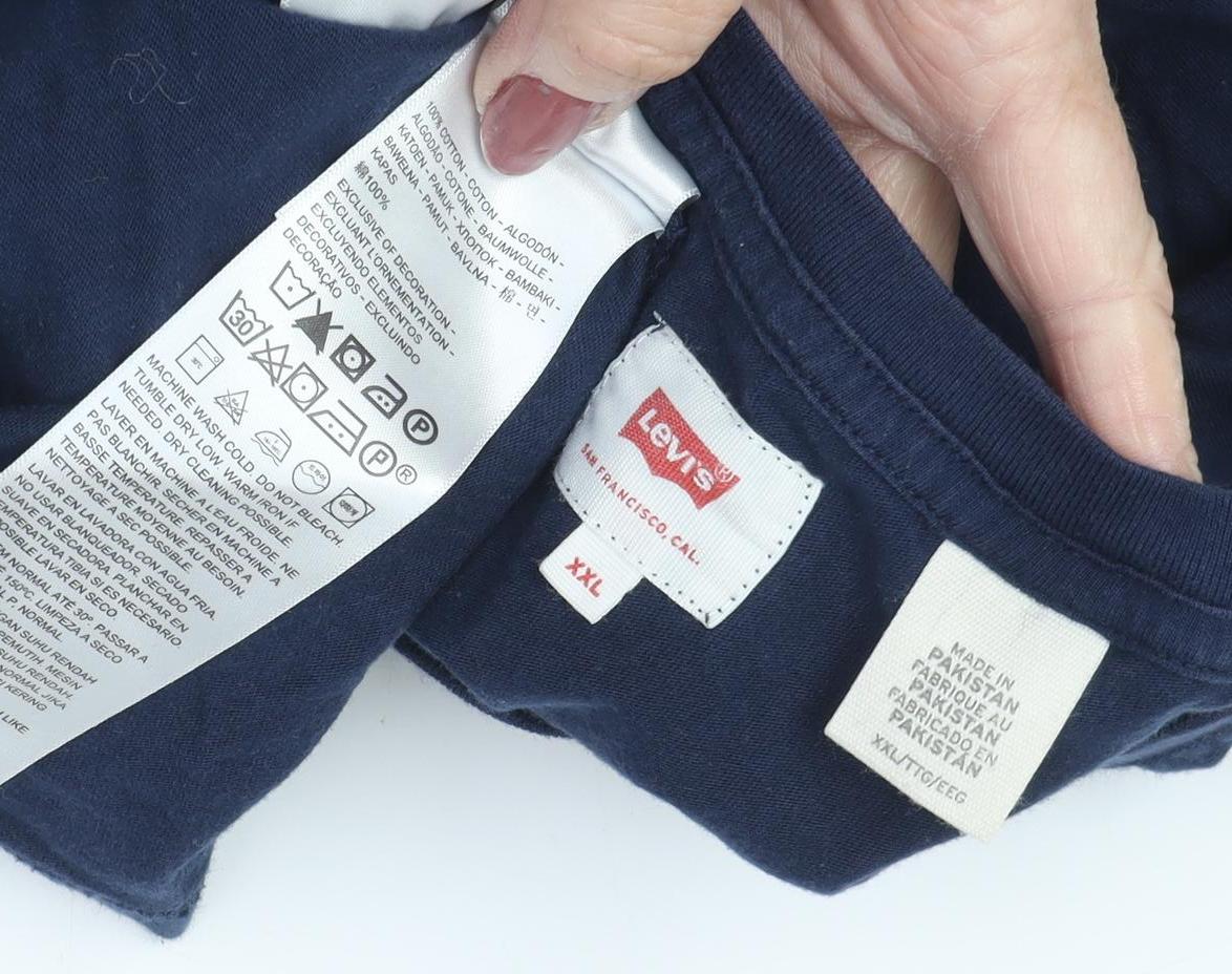 Levi's Men's Blue Crew Neck Regular Fit T-Shirt 2XL