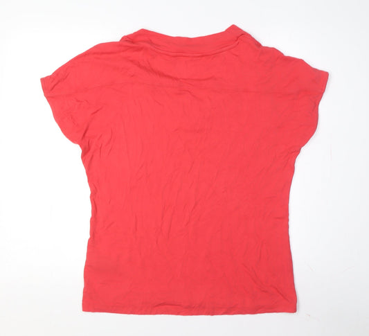 Womens UK Size 12 New Look Red Basic T-Shirt