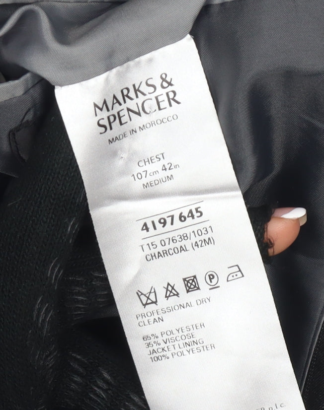 Mens UK Size 42 Marks and Spencer Regular Black Suit Jacket