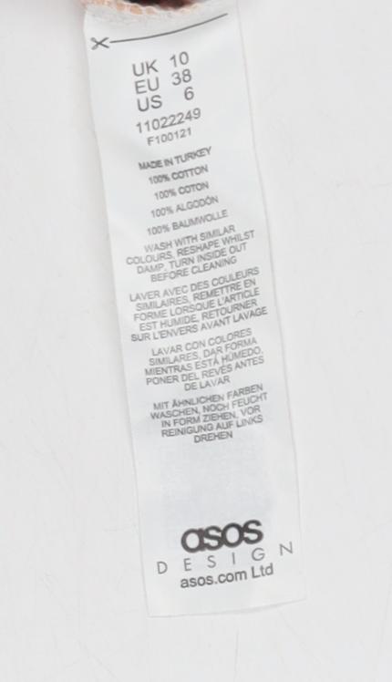 Womens UK Size 10 ASOS Multicoloured Basic T-Shirt