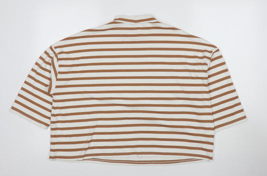 ASOS Women's Brown Striped Top, Size 12, Casual Jersey