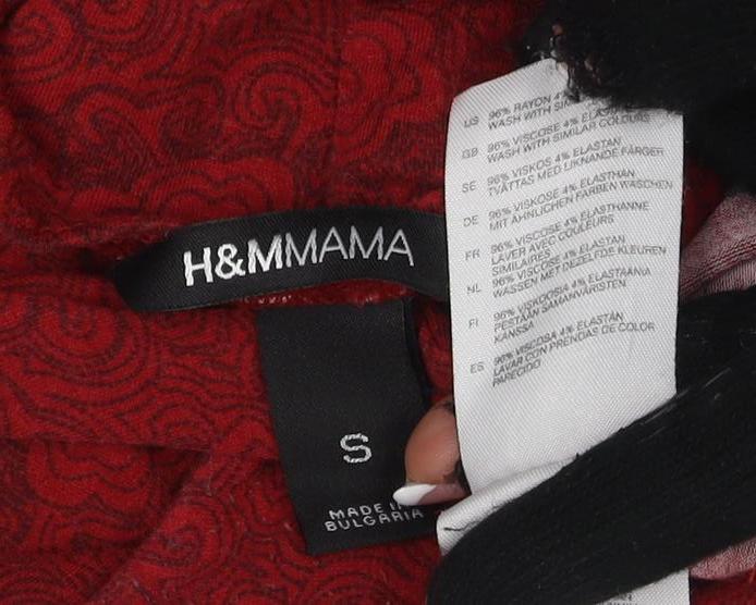 H&M Women Red Paisley V-Neck Shift Dress S