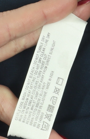 FatFace Women's Blue Size 14 Wrap Dress, Casual Style