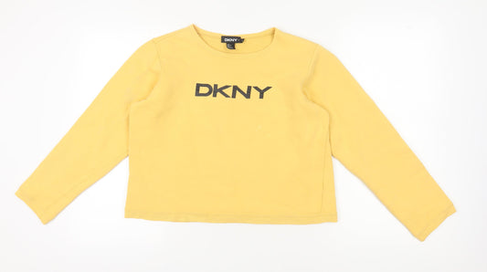 Womens UK Size S DKNY Yellow Pullover Sweatshirt