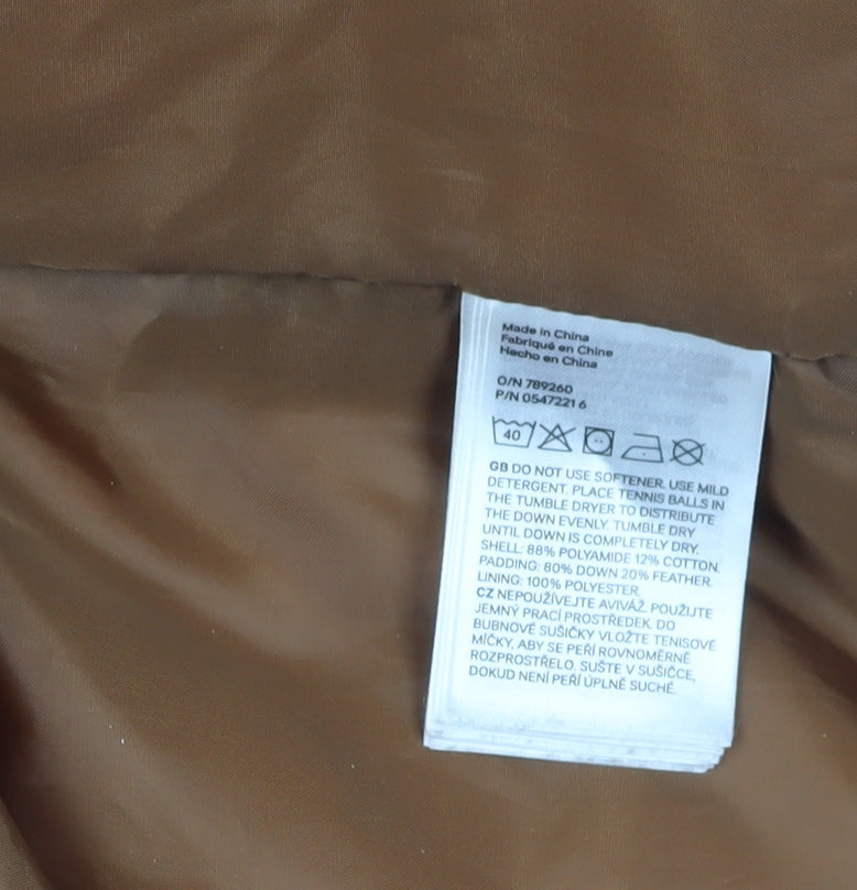 Womens UK Size 4 H&M Beige Puffer Jacket
