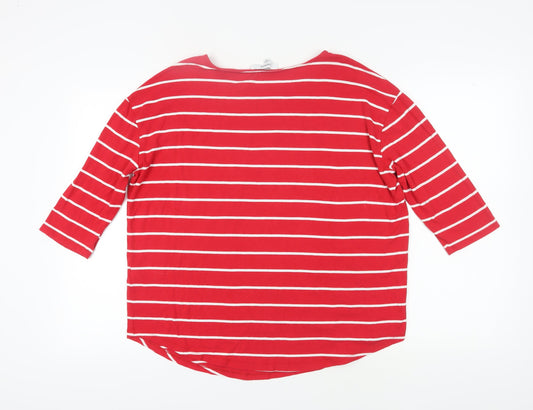 Capsule Women's Plus Red Striped Basic T-Shirt