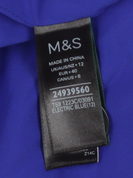Womens UK Size 12 Marks and Spencer Blue Overcoat