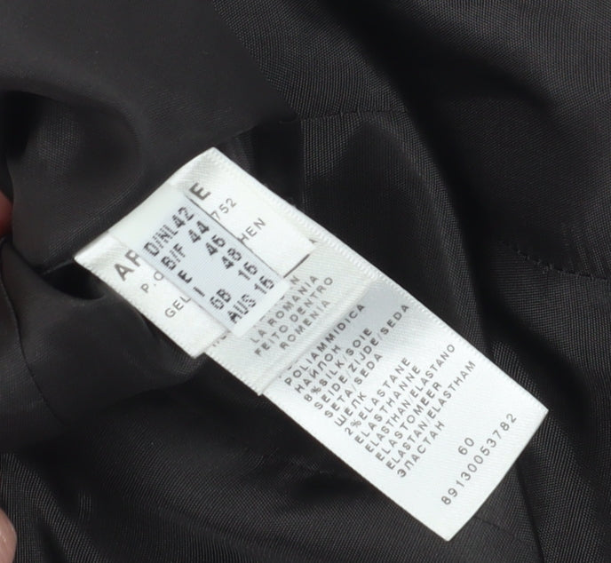 Apanage Women's Grey Wool Blazer, Size 14 Double Breasted