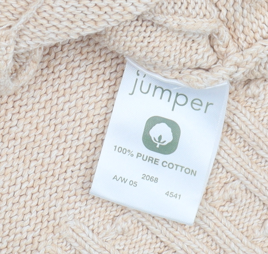 Womens UK Size S Jumper Beige Basic Jacket