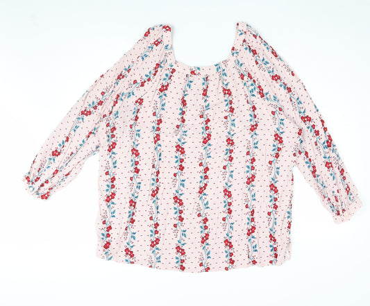 Old Navy Women's Pink Floral Tunic Blouse 3XL