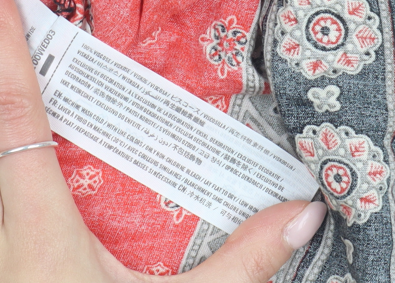 Hollister Women's Red Peasant Skirt, M, Floral Boho