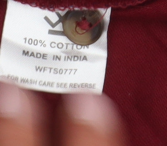 WROGN Men's Red Striped Polo Shirt L Cotton