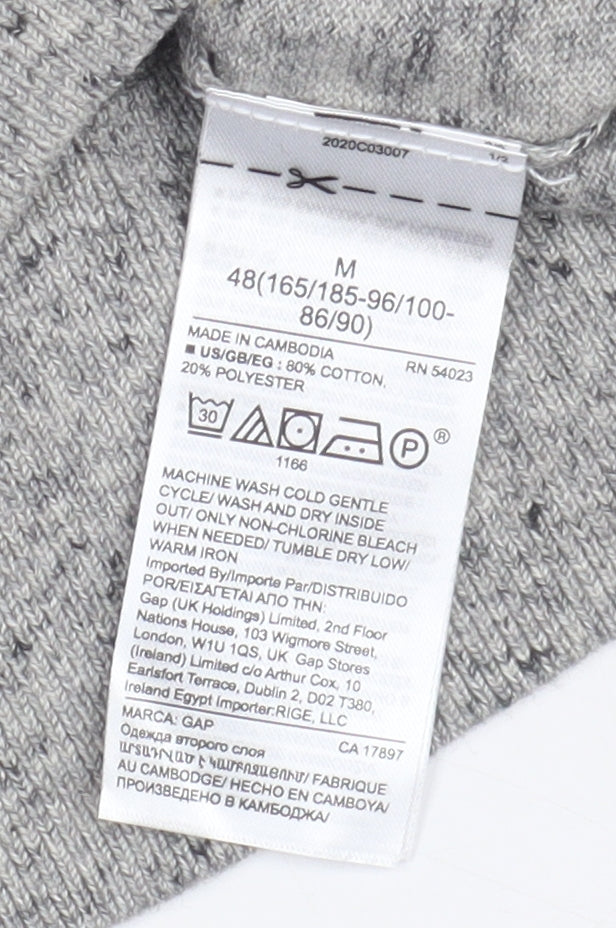 Gap Men's Grey Pullover Jumper, M, Cotton Blend