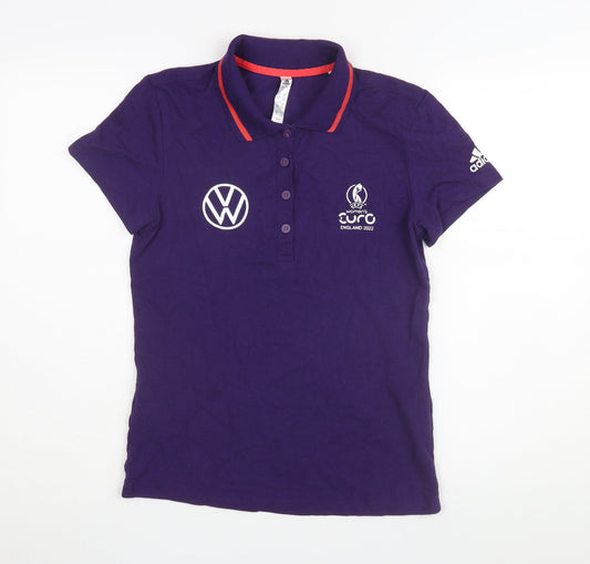 Womens UK Size S adidas Purple Basic Polo