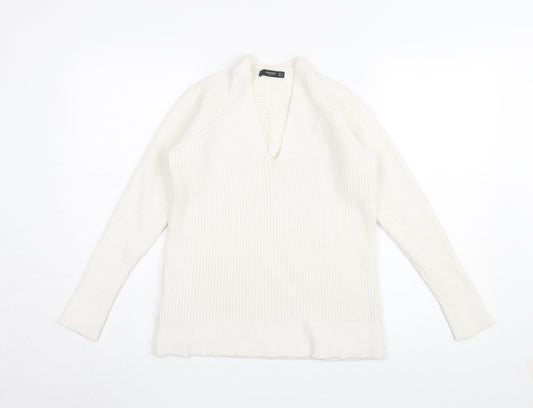 Womens UK Size S Mango Ivory Pullover Jumper